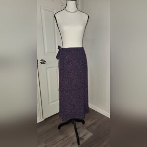 Joules Wrap Skirt Size 4  Navy with red hearts Attached tie belt.